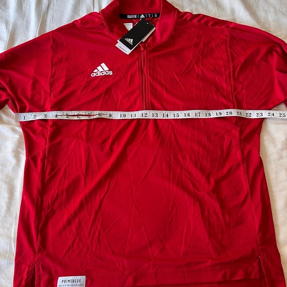 NWT Adidas Men’s Sideline 1/4-Zip Knit Pullover M Red / White - Picture 15 of 16